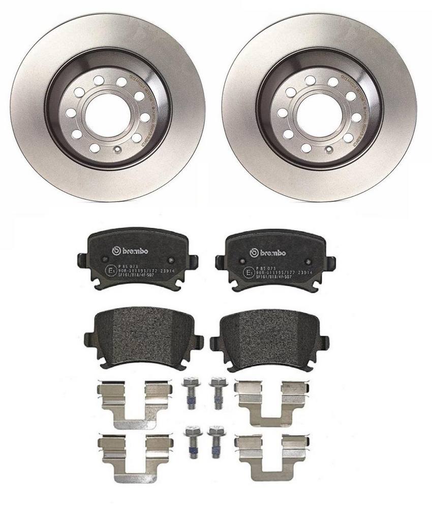 Audi Brembo Brake Kit - Pads and Rotors Rear (302mm) (Low-Met) 8E0698451J - Brembo 1539299KIT